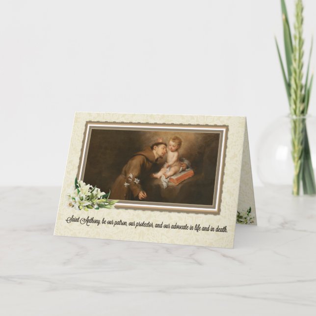St. Anthony Padua mit Jesus katholischen Religiöse Karte (Vorderseite)