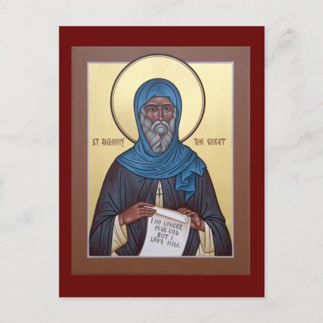 St. Anthony the Great Prayer Card Postkarte (Vorderseite)