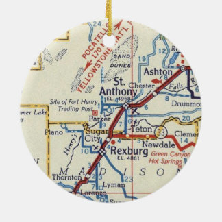 St. Anthony und Rexburg Idaho Vintage Karte Keramik Ornament