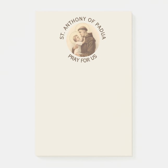 St Anthony von Padua-Baby Jesus Post-it Klebezettel (Vorderseite)