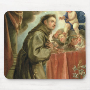 St Anthony von Padua das Christus-Kind verehrend Mousepad