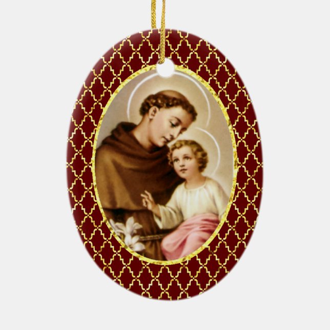 St Anthony von Padua Keramikornament (Hinten)