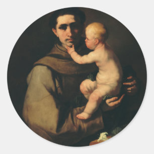 St. Anthony von Padua, Luca Giordano Runder Aufkleber