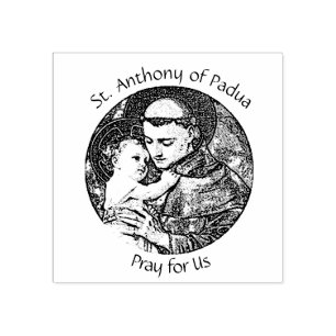 St Anthony von Padua mit Baby Jesus Gummistempel