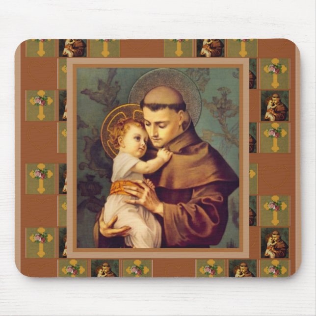 St Anthony von Padua mit Baby Jesus Mousepad (Vorne)