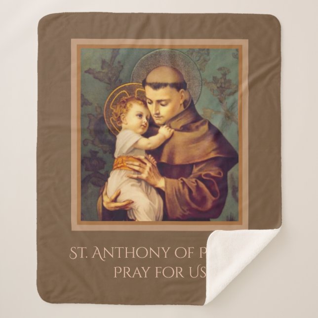 St Anthony von Padua mit Baby Jesus Sherpadecke (Vorderseite)