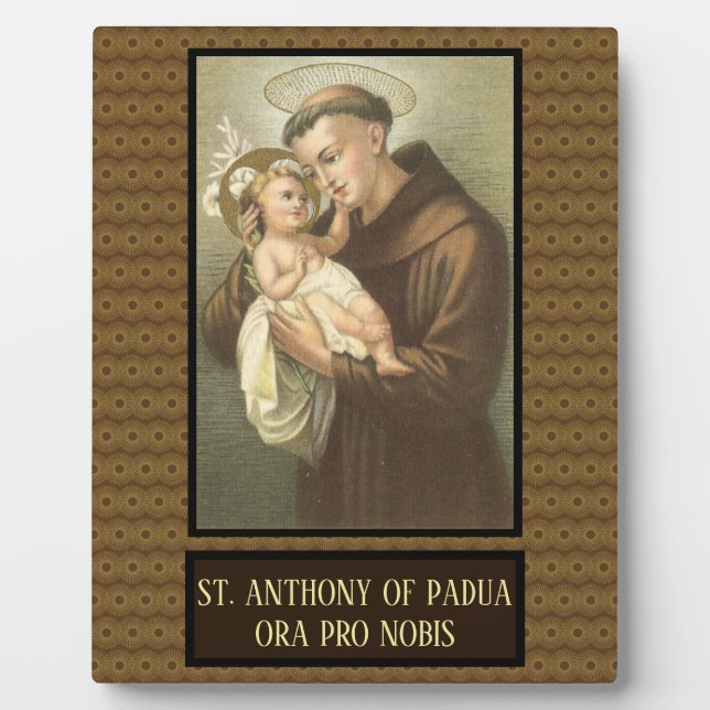 St. Anthony von Padua mit dem Baby Jesus Fotoplatte (Vorderseite)