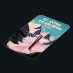 St. Anton am Arlberg Österreich Magnet<br><div class="desc">St. Anton am Arlberg Österreich Reiseplakat in einem schönen Vintagen Stil.</div>