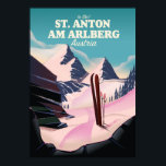 St. Anton am Arlberg Österreich Poster<br><div class="desc">St. Anton am Arlberg Österreich Reiseplakat in einem schönen Vintagen Stil.</div>