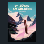 St. Anton am Arlberg Österreich Poster<br><div class="desc">St. Anton am Arlberg Österreich Reiseplakat in einem schönen Vintagen Stil.</div>
