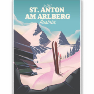 St. Anton am Arlberg Skigebiet Österreich Aufkleber