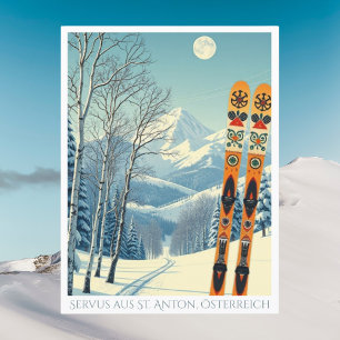 St. Anton Austria Europe Skiurlaub Postkarte