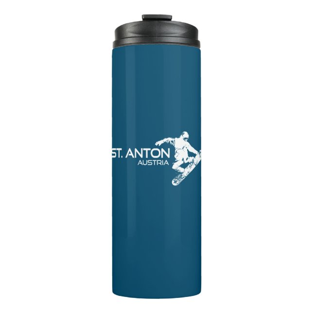 St. Anton Austria Snowboarder Thermosbecher (Vorderseite)