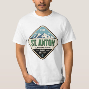 St. Anton Österreich Vintage-Ski-Abzeichen T-Shirt