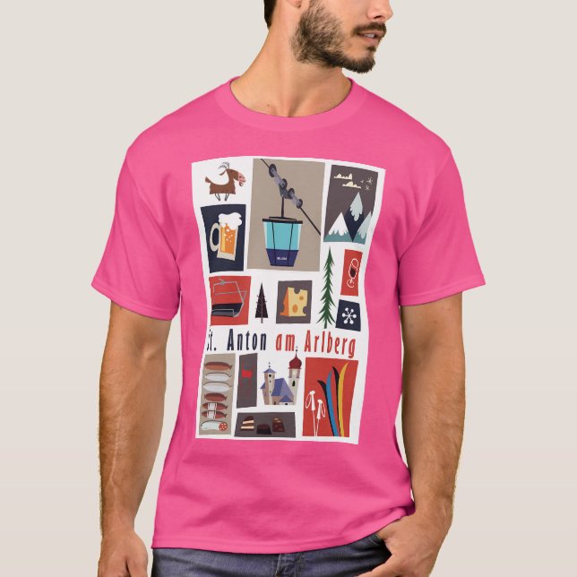 St Anton Ski Poster T-Shirt (Vorderseite)