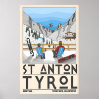 St Anton Tirol Ski-Druck, Chalet und Berg