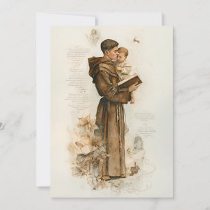 St. Antonius von Padua mit dem Kind Feiertagskarte