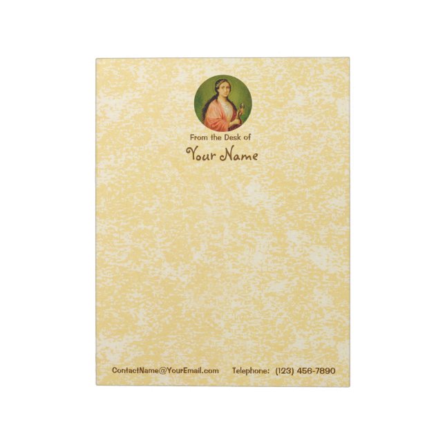 St. Apollonia (BLA 001) 8.5"x11" Vert (Style #1) Notizblock (Rotiert)