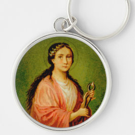 St. Apollonia (BLA 001) Premium Round Metal Schlüsselanhänger