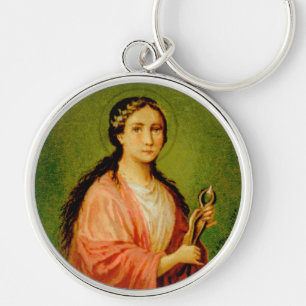 St. Apollonia (BLA 001) Premium Round Metal Schlüsselanhänger
