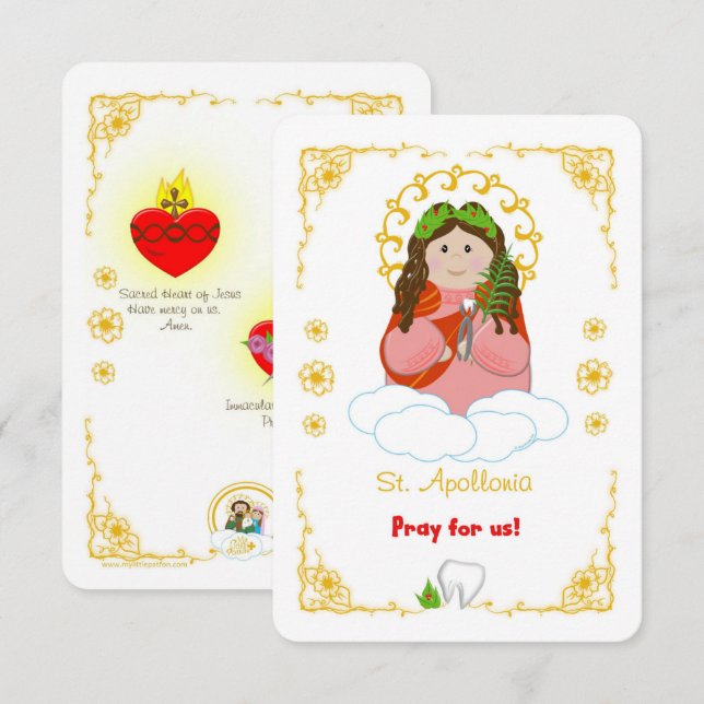 St. Apollonia Holy Card Einladung (Vorne/Hinten)