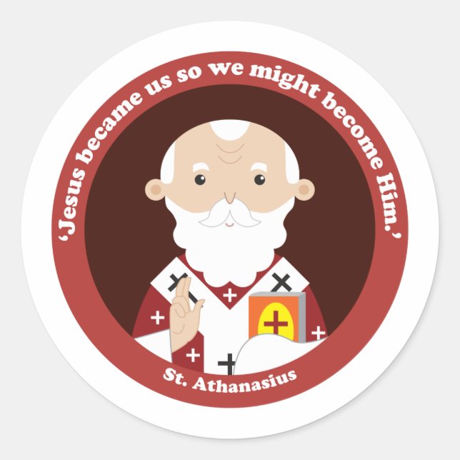 St. Athanasius Runder Aufkleber (Vorderseite)
