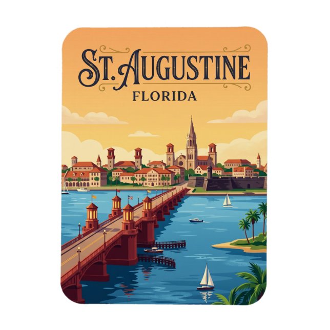 St. Augustine an der Uferpromenade USA Magnet (Vertikal)
