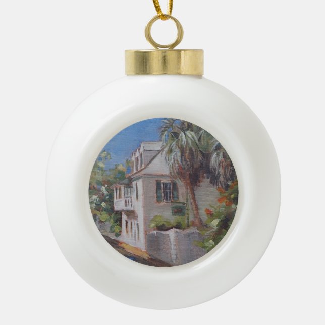 St. Augustine Aviles Street Florida Keramik Kugel-Ornament (Vorderseite)