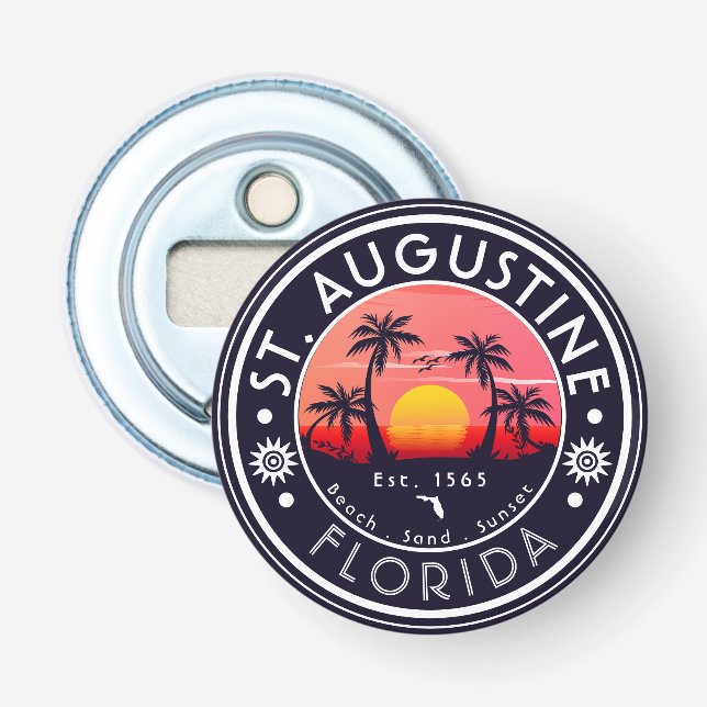 St Augustine Beach Florida Sunset Beach Palm Tree Flaschenöffner (Vorderseite)