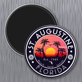 St Augustine Beach Florida Sunset Beach Palm Tree Magnet