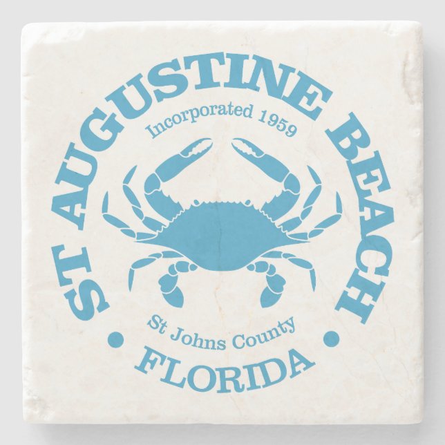 St. Augustine Beach (Krabbe) Steinuntersetzer (Vorderseite)