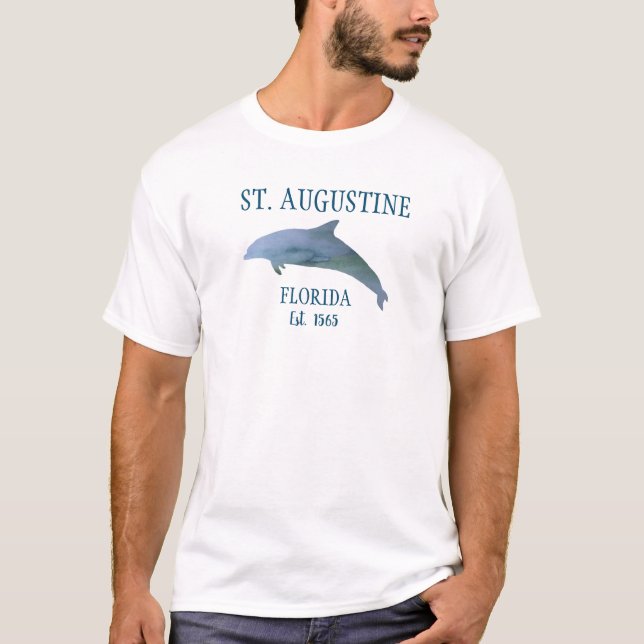 St Augustine EST 1565 Beach Dolphin T - Shirt (Vorderseite)
