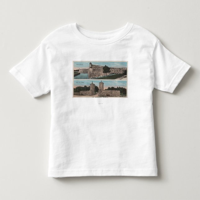 St Augustine, FL - Ansicht von ft. Marion u. Stadt Kleinkind T-shirt (Vorderseite)