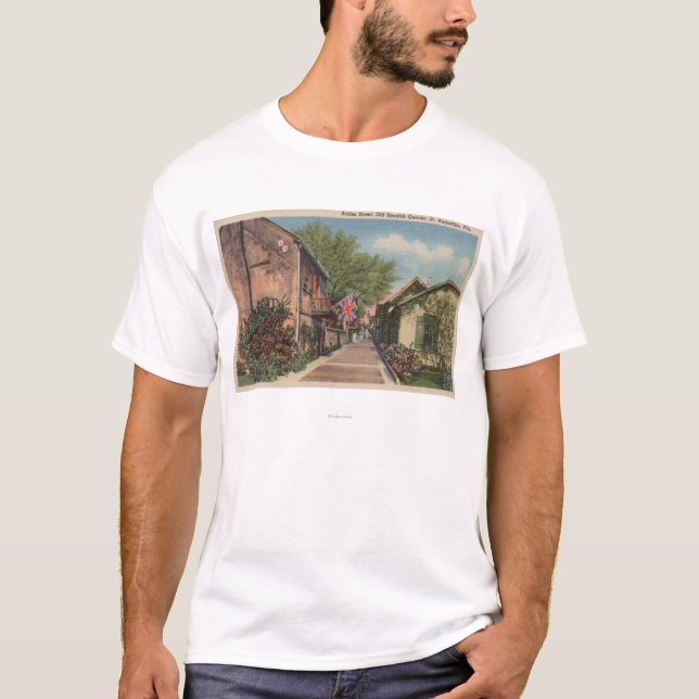 St Augustine, FL - Aviles-St. auf altes Spanischen T-Shirt (Vorderseite)