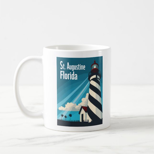 St. Augustine FL - Leuchtturm auf der Insel Anasta Kaffeetasse (Links)