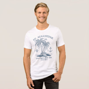 St. Augustine FL - Schöne Palme Tri-Blend Shirt