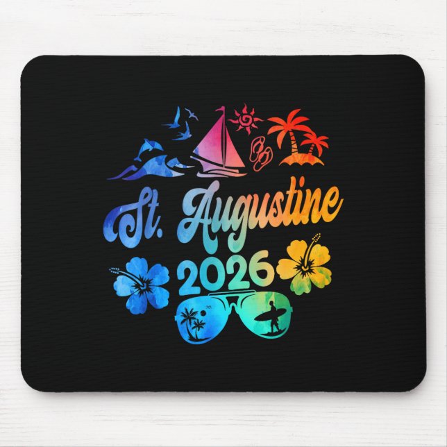 St. Augustine Florida 2026 Vacation Tie Dye Summer Mousepad (Vorne)