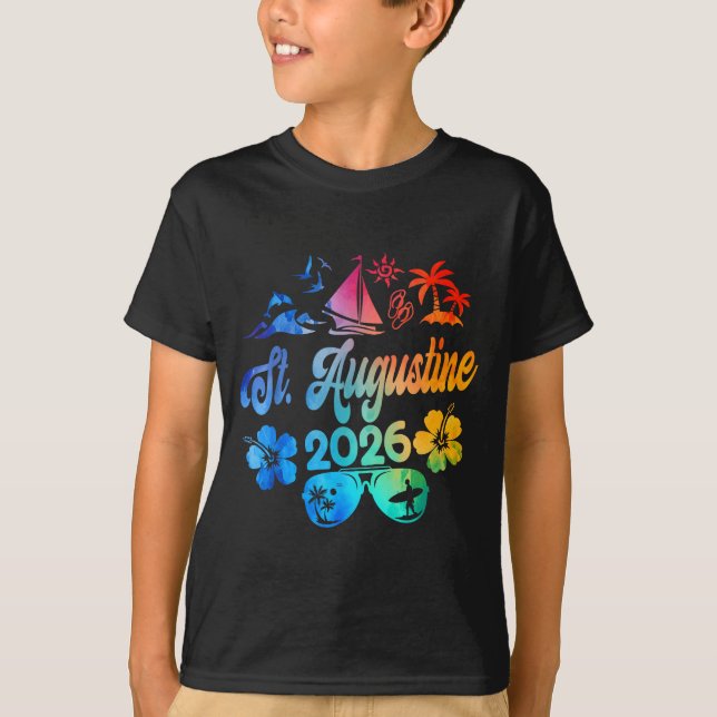 St. Augustine Florida 2026 Vacation Tie Dye Summer T-Shirt (Vorderseite)