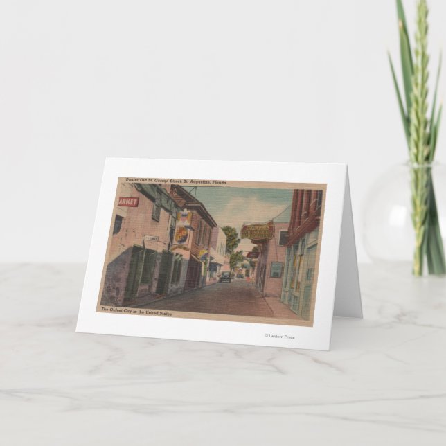 St Augustine, Florida - Ansicht von St- Georgest. Karte (Vorderseite)
