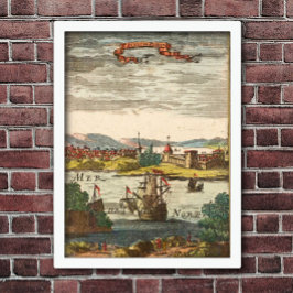 St. Augustine Florida Antique 1686 Gravieren Poster