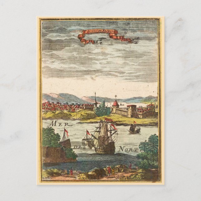 St. Augustine Florida Antique 1686 Gravieren Postkarte (Vorderseite)