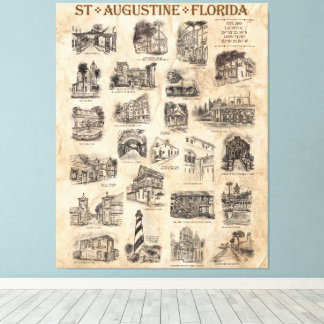 St. Augustine, Florida Art Poster Leinwanddruck