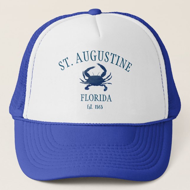 St Augustine Florida Blue Crab Malerei Truckerkappe (Vorderseite)