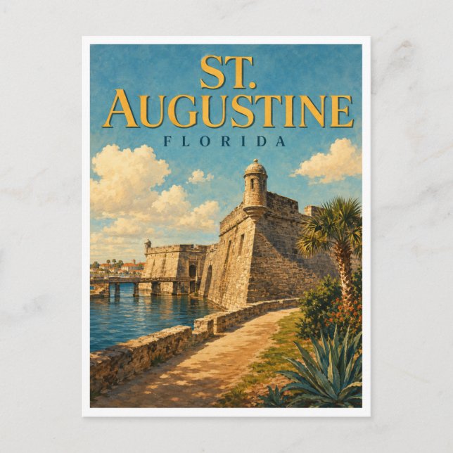 St. Augustine Florida Castillo GeoSaga Postkarte (Vorderseite)