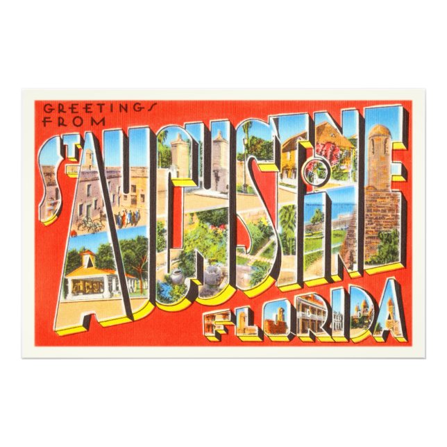 St. Augustine Florida FL Vintage Reise Souvenir Fotodruck (Vorne)