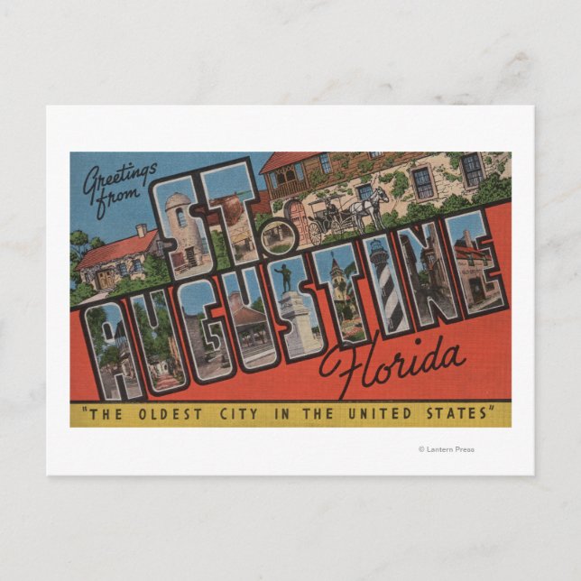 St. Augustine, Florida - Große Buchstabenszenen 2 Postkarte (Vorderseite)
