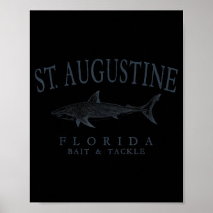 St. Augustine Florida Hai Retro-Schiefer-Kunst Ang Poster
