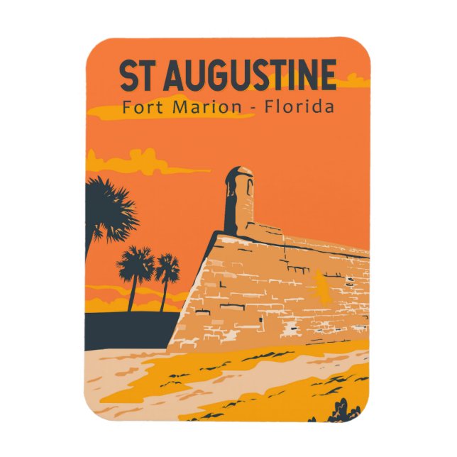 St. Augustine Florida Kunstvoll wandern im Valle V Magnet (Vertikal)