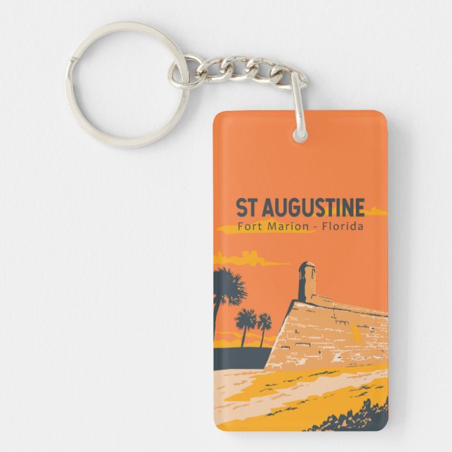 St. Augustine Florida Kunstvoll wandern im Valle V Schlüsselanhänger (Vorderseite)