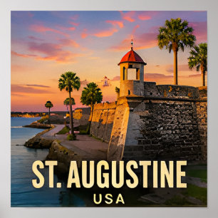 St. Augustine Florida Küstenstadt Reise Geschenk Poster